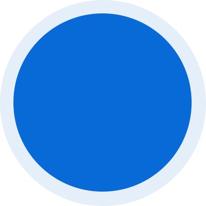 Blue circle with white square